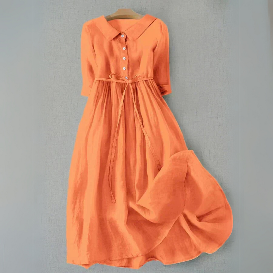 Damen Casual-Kleid mit Knöpfen | Midi