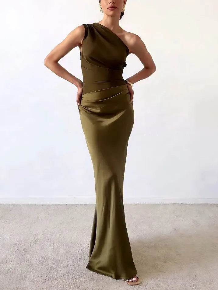 Damen Enges Kleid mit Einem Träger | Maxi