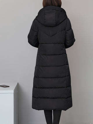 Damska Długi Płaszcz Zimowa | Kapturem