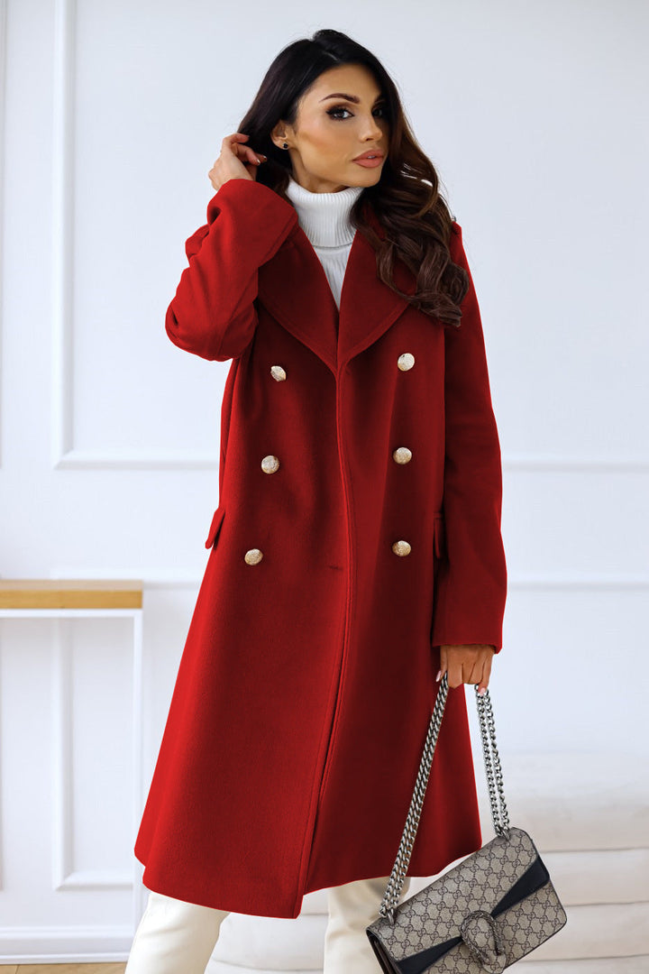 Women's Long Double-Breasted Trench Coat | Classic Style