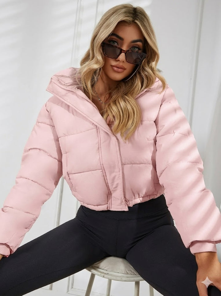 Women's Short Quilted Winter Jacket | Zip