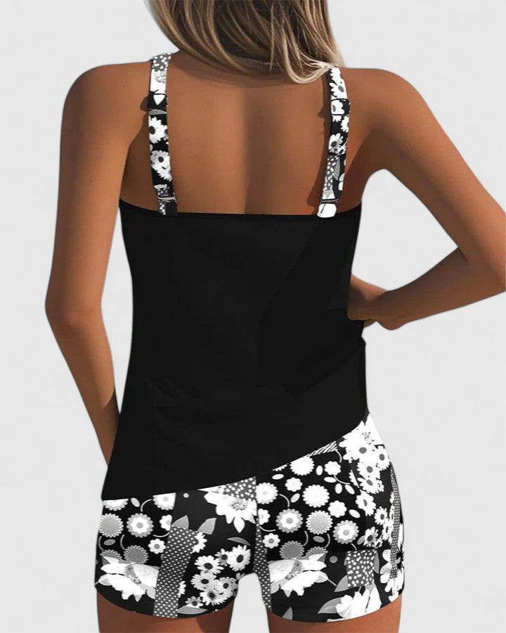 Damen Tankini-Top und Shorts | Mit Print
