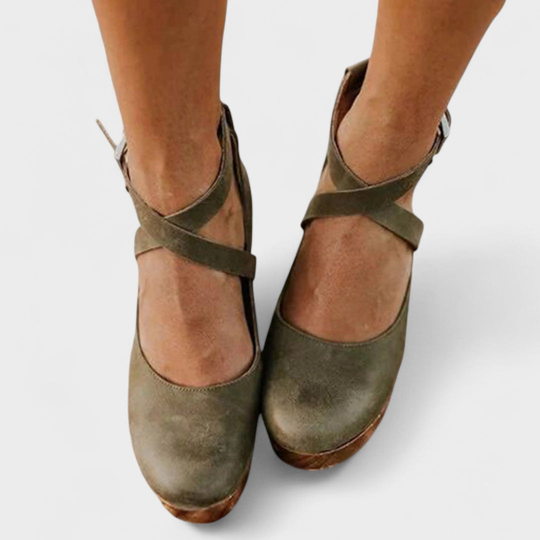Damskie Buty na Platformie | Pasek