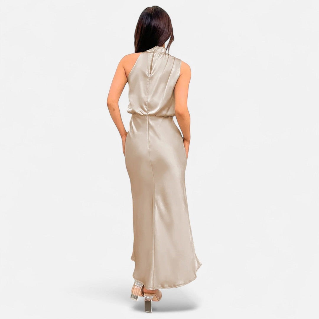 Damen Abendkleid mit hohem Ausschnitt | Maxi
