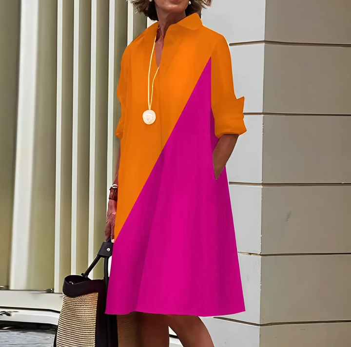 Damen Oversize Hemdblusenkleid | Lange Ärmel