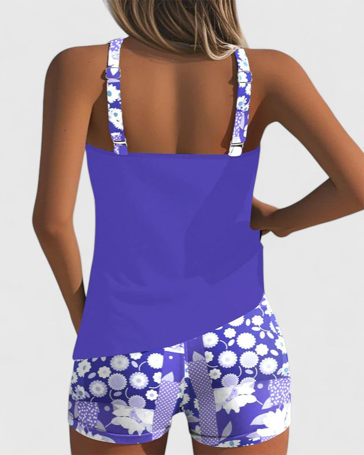 Damen Tankini-Top und Shorts | Mit Print