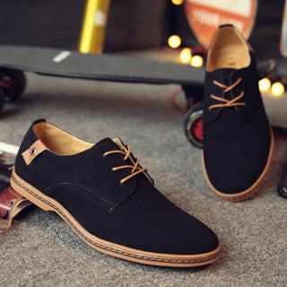 Męskie sznurowane buty oxfordki | Niski obcas