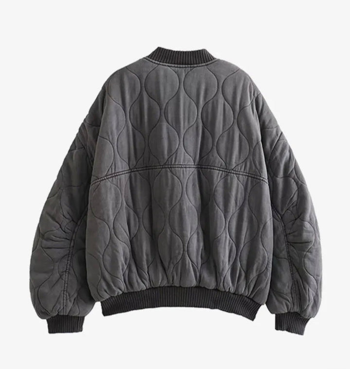 Women's Oversized Quilted Bomber Jacket | Lightweight