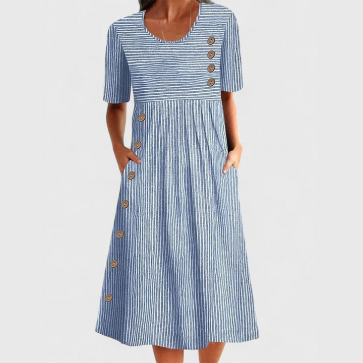 Damen Sommerkleid Mit Kurzarm | Midi