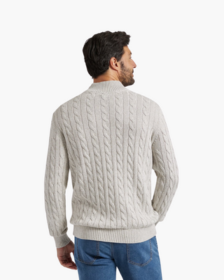 Męski Sweter Cable Knit | Zapinany Na Suwak