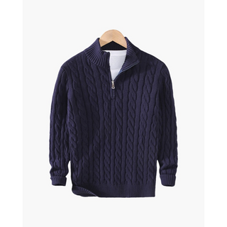 Męski Sweter Cable Knit | Zapinany Na Suwak