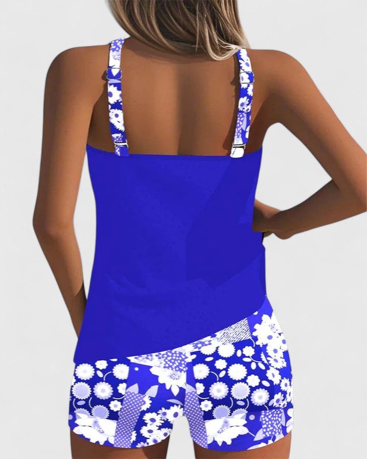 Damen Tankini-Top und Shorts | Mit Print