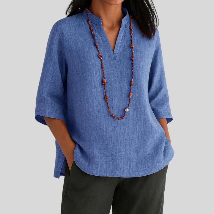 Damen Sommerbluse | V-Ausschnitt