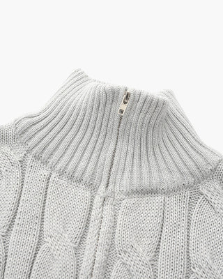 Męski Sweter Cable Knit | Zapinany Na Suwak