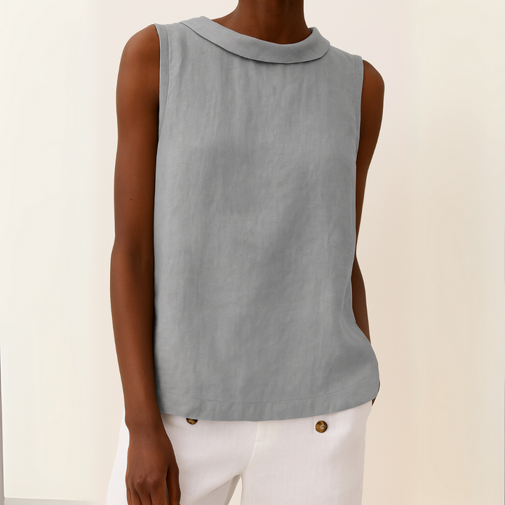 Damen Ärmelloses Top mit Rundhalsausschnitt | Casual