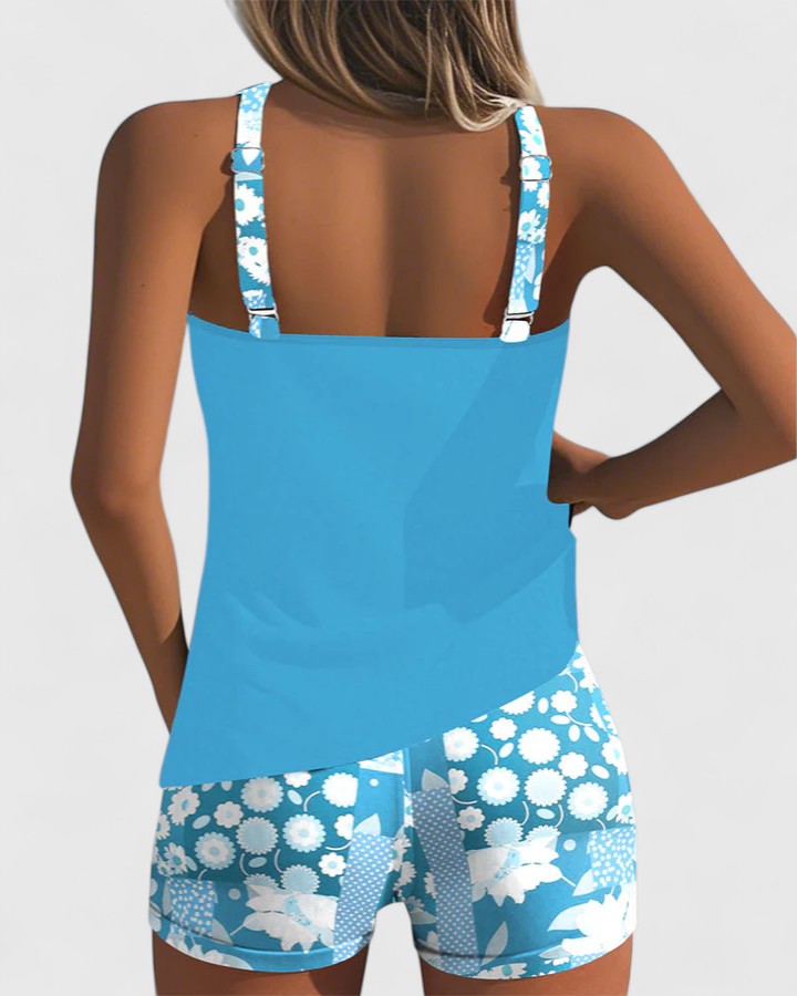 Damen Tankini-Top und Shorts | Mit Print