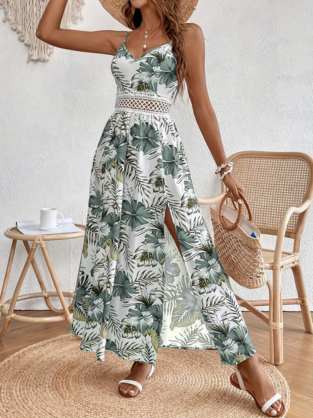 Women's Summer Dress with Thin Straps | Maxi