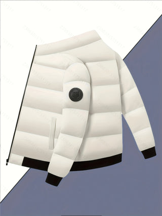 Męskie Zimowa Pikowana Kurtka | Ze Stójką