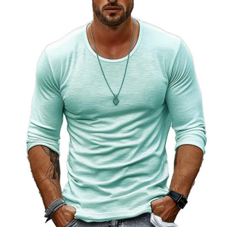 Męska Casual Koszulka z Długim Rękawem | Slim Fit