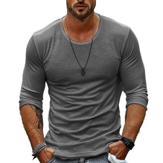 Męska Casual Koszulka z Długim Rękawem | Slim Fit
