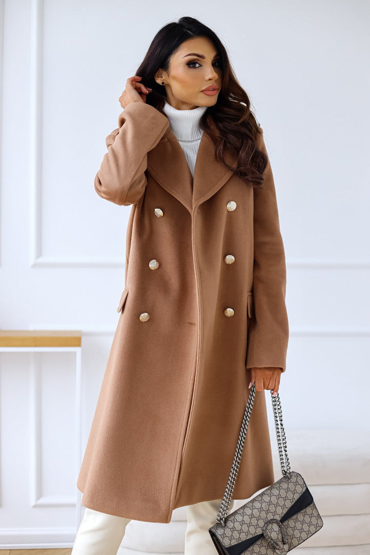 Women's Long Double-Breasted Trench Coat | Classic Style