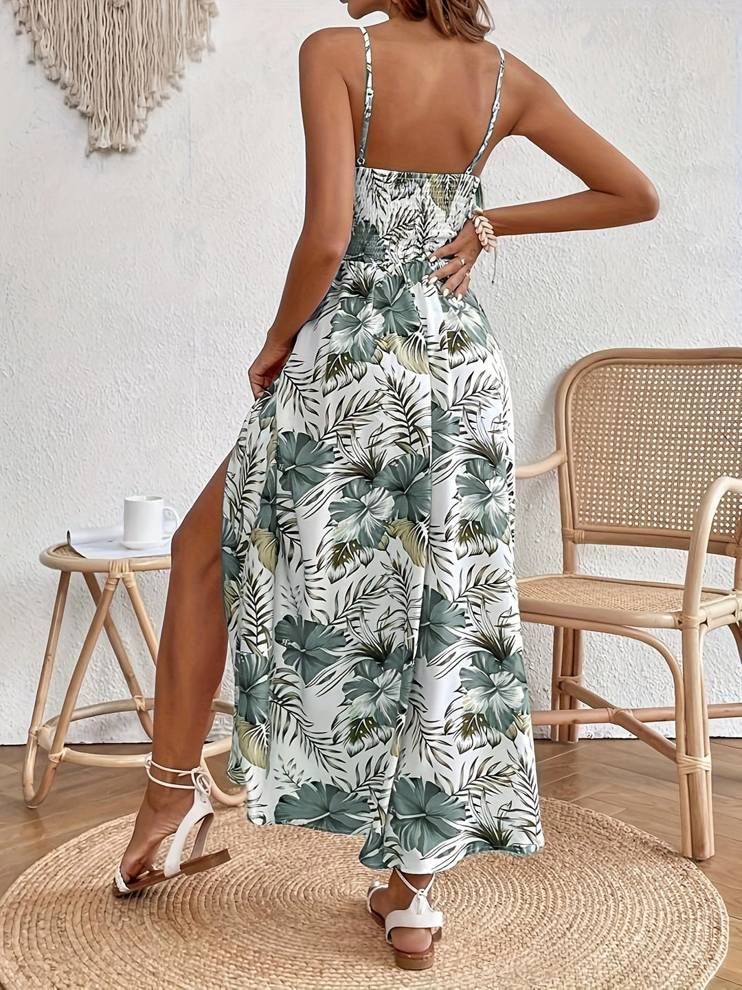 Women's Summer Dress with Thin Straps | Maxi