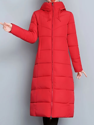 Damska Długi Płaszcz Zimowa | Kapturem