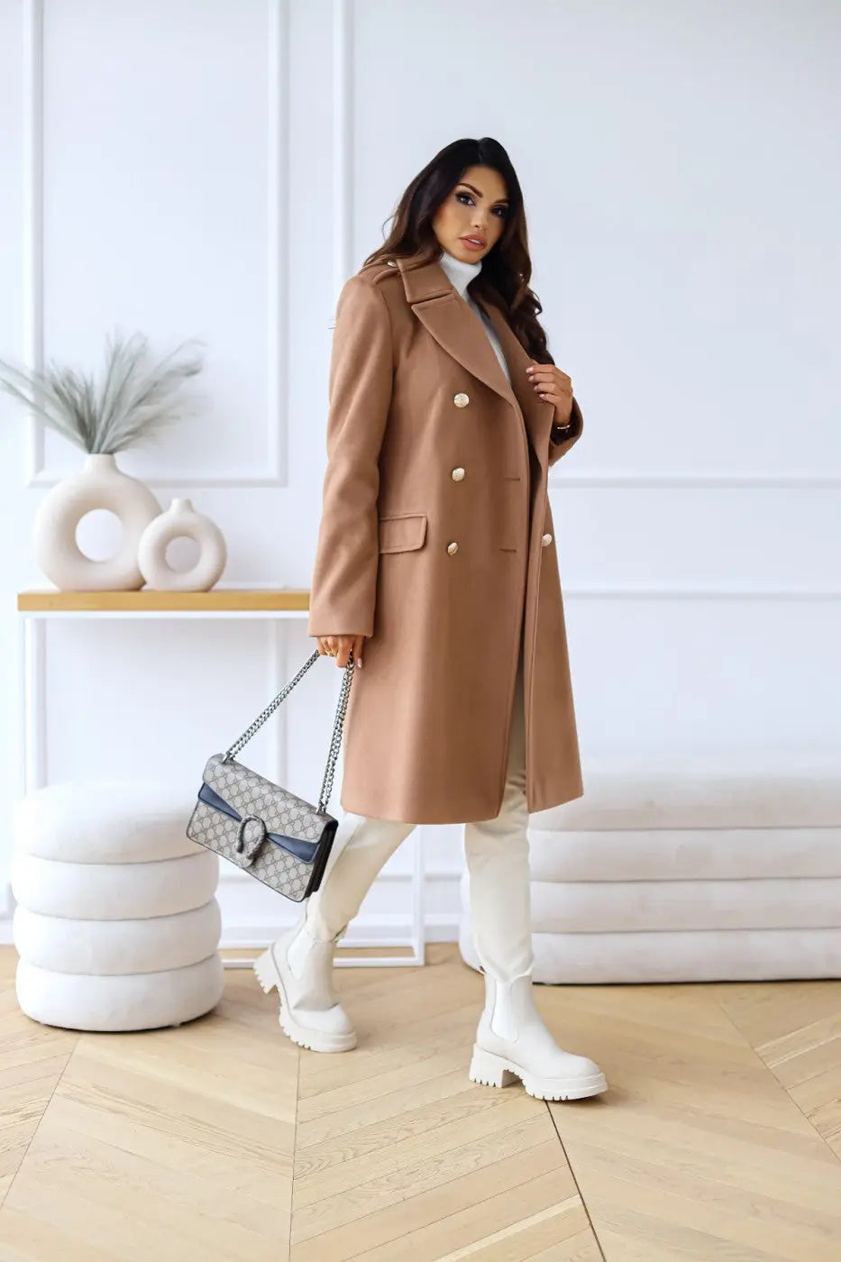Damen Langer Wintermantel | Figurbetonter Schnitt