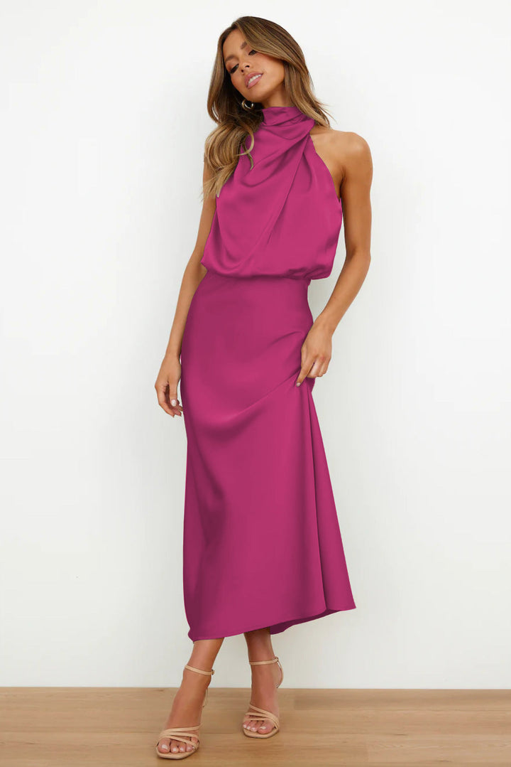 Vestido Feminino para Casamento com Decote Halter | Midi