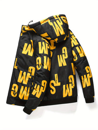 Męskie Zimowa Pikowana Kurtka | Sportowy Styl z Kapturem