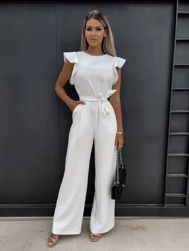 Men's Elegant Jumpsuit with Ruffles | Wide Legs