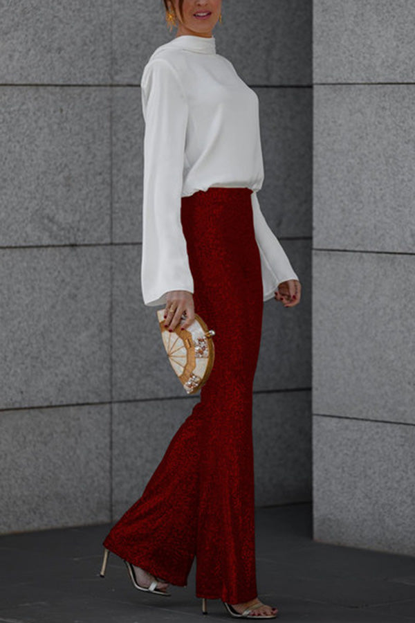 Women's Bell-Bottom Pants with Sequins | Party Clothes