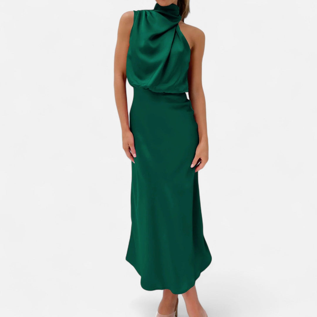 Damen Abendkleid mit hohem Ausschnitt | Maxi