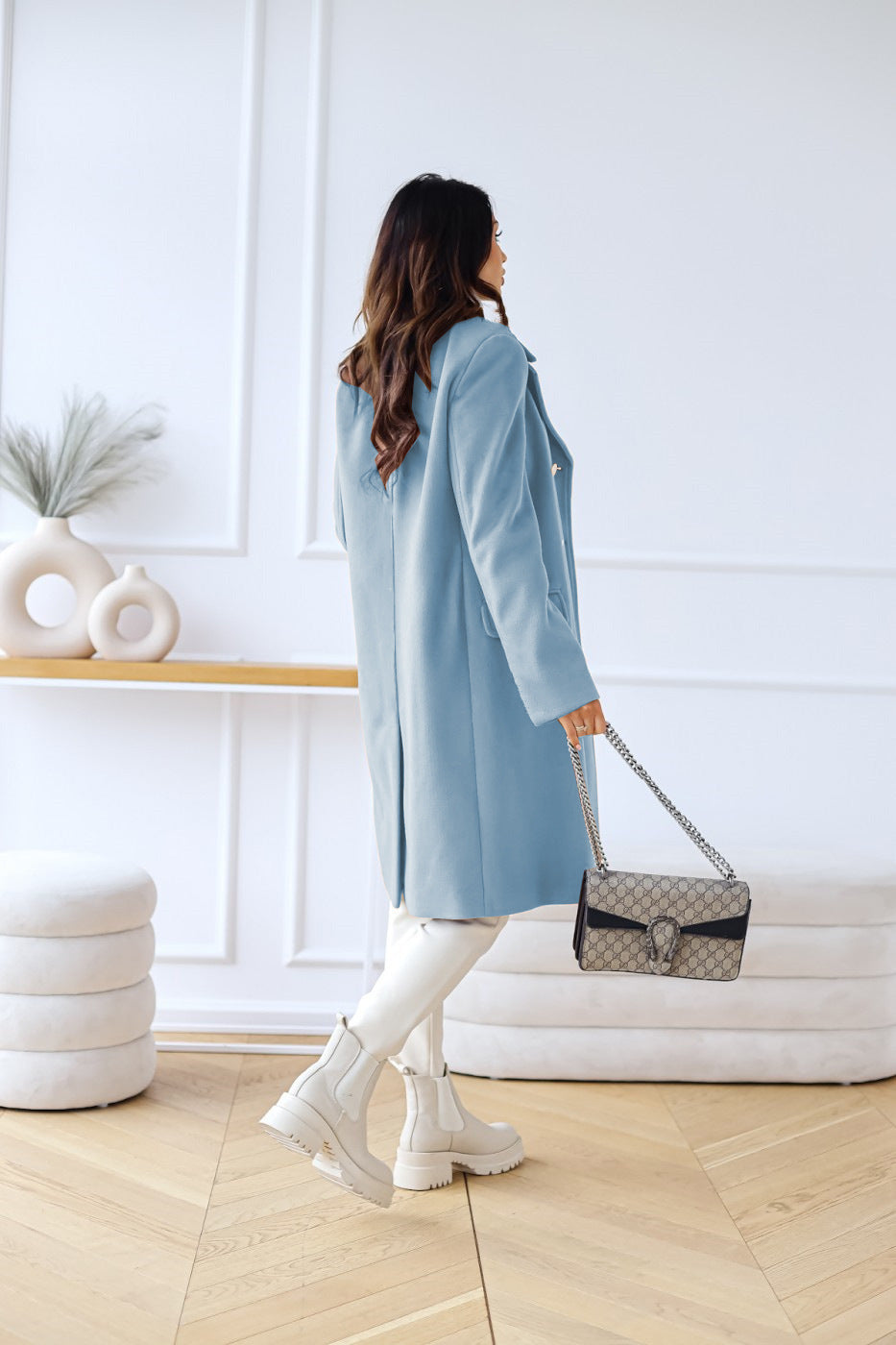 Women's Long Double-Breasted Trench Coat | Classic Style