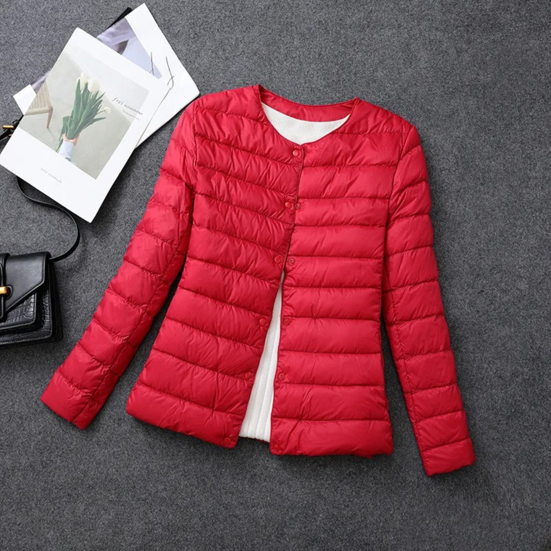 Damen gesteppte Jacke | Mit Knöpfen