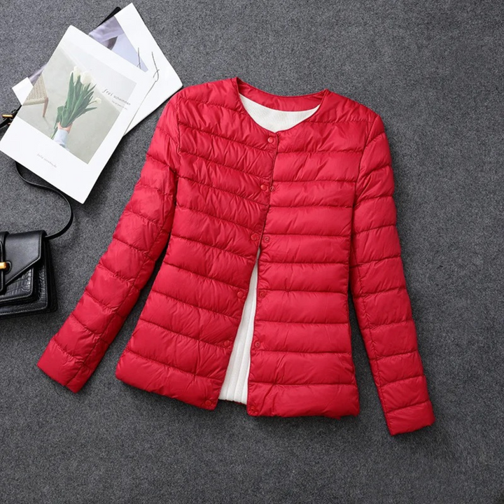 Damen gesteppte Jacke | Mit Knöpfen