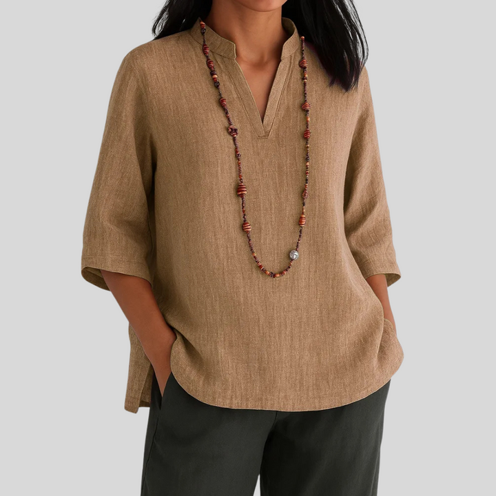 Damen Sommerbluse | V-Ausschnitt