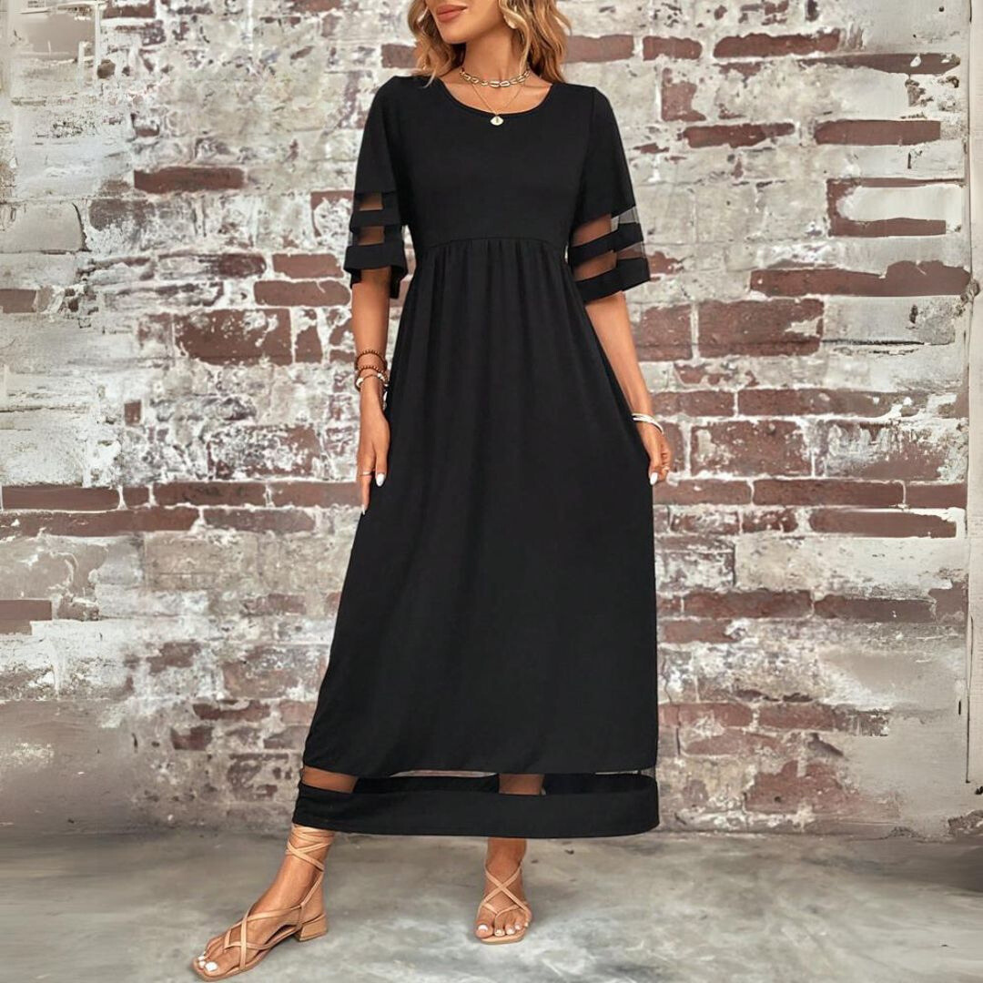 Damen Netz-Sommerkleid | Maxi