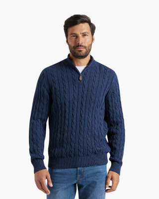 Męski Sweter Cable Knit | Zapinany Na Suwak