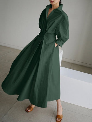 Elegancka Sukienka Koszulowa Damska | Maxi