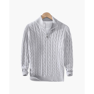 Męski Sweter Cable Knit | Zapinany Na Suwak