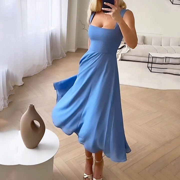 Damen Hochzeitskleid mit quadratischem Ausschnitt | Midi