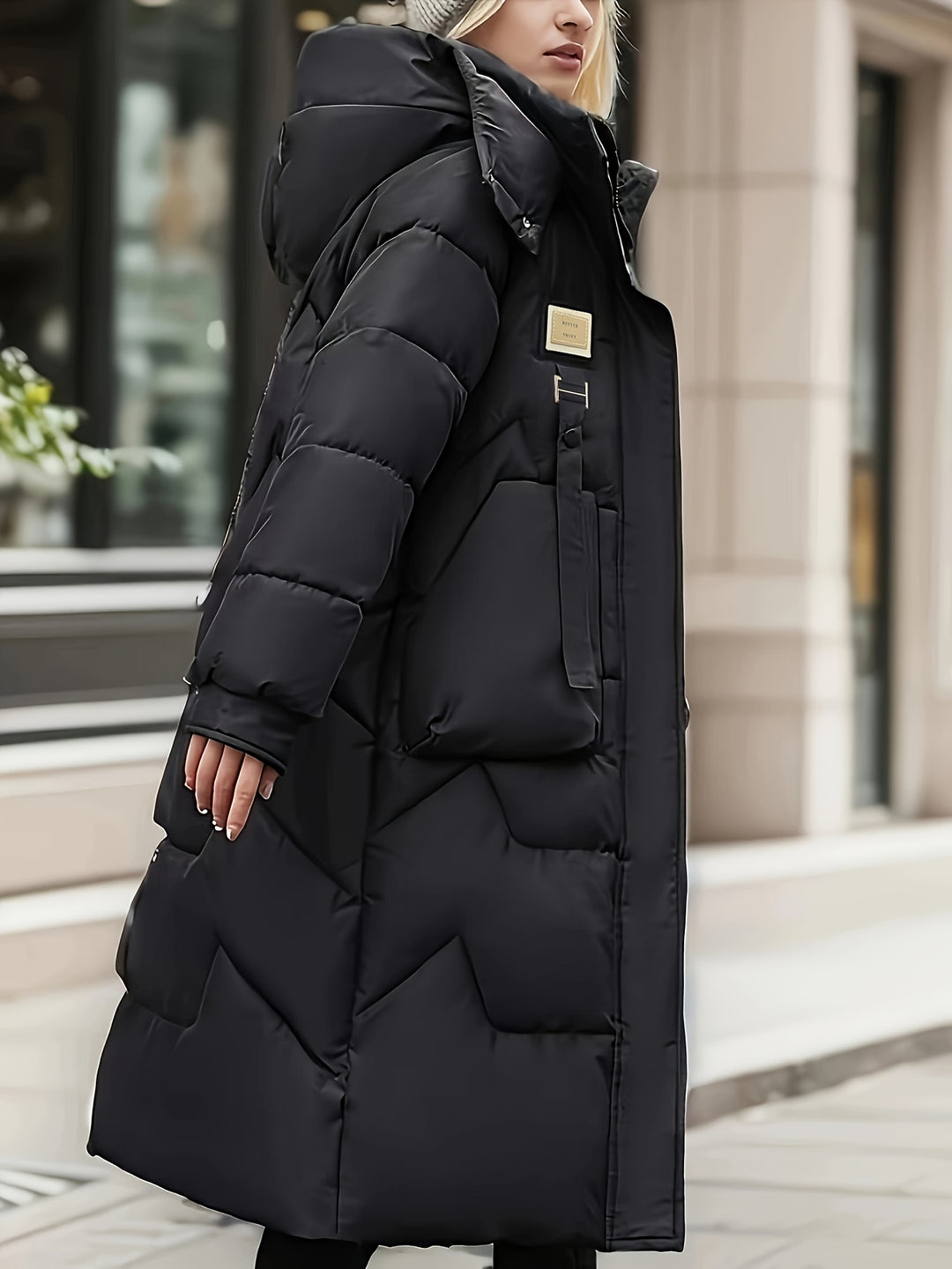 Damen Langer Wintermantel | Steppung