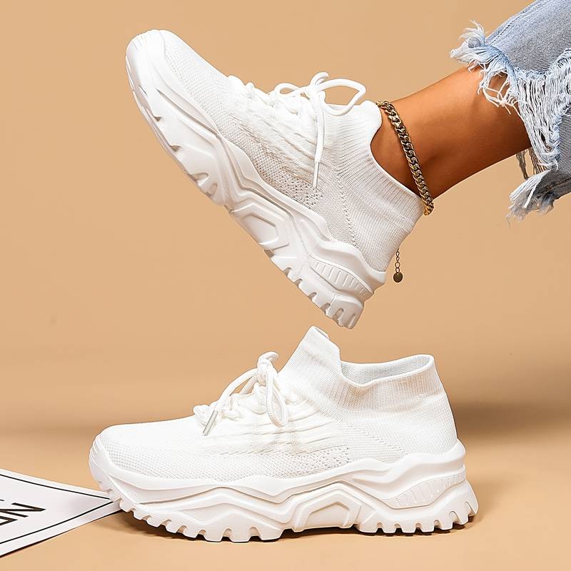 Damskie Ortopedyczne Sneakersy Sznurowane | Casual