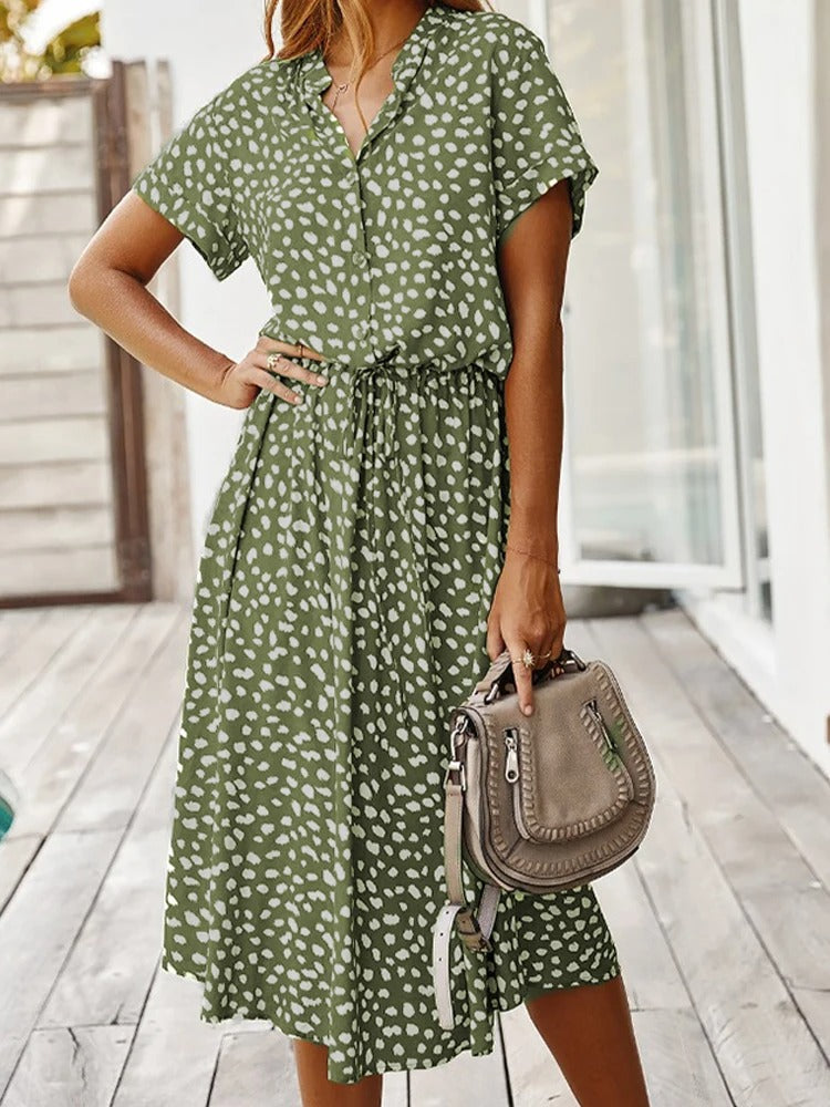 Damen Gemustertes Sommerkleid | Midi