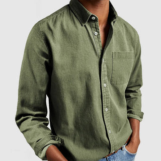 Męska Casual Koszula Button-Down | Długie Rękawy