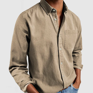 Męska Casual Koszula Button-Down | Długie Rękawy