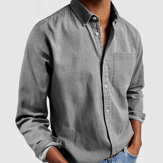 Męska Casual Koszula Button-Down | Długie Rękawy