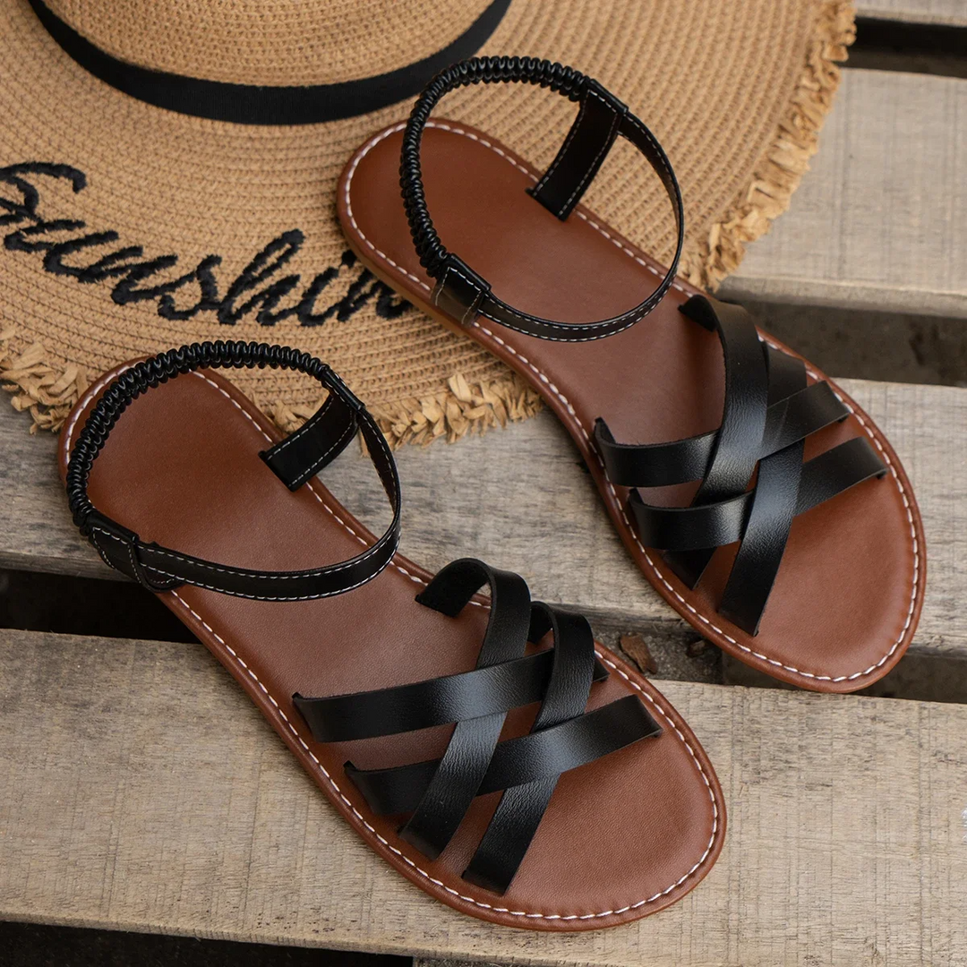 Damen Freizeit Sommerliche Sandalen | Gekreuzte Riemen