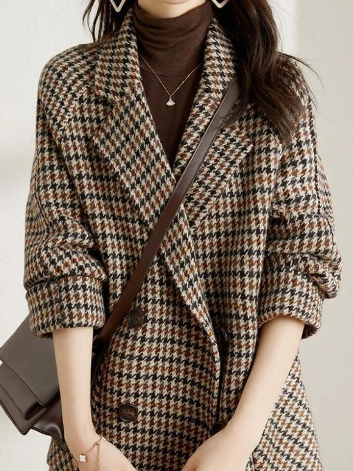 Damen Winter Blazer | Hahnentrittmuster